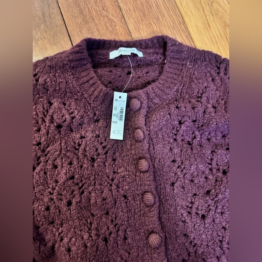 Madewell Pointelle-Stitch Cardigan in Cotton Blend - Picture 6 of 6